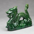 Chinesischer Drache Keramik-Figur grün